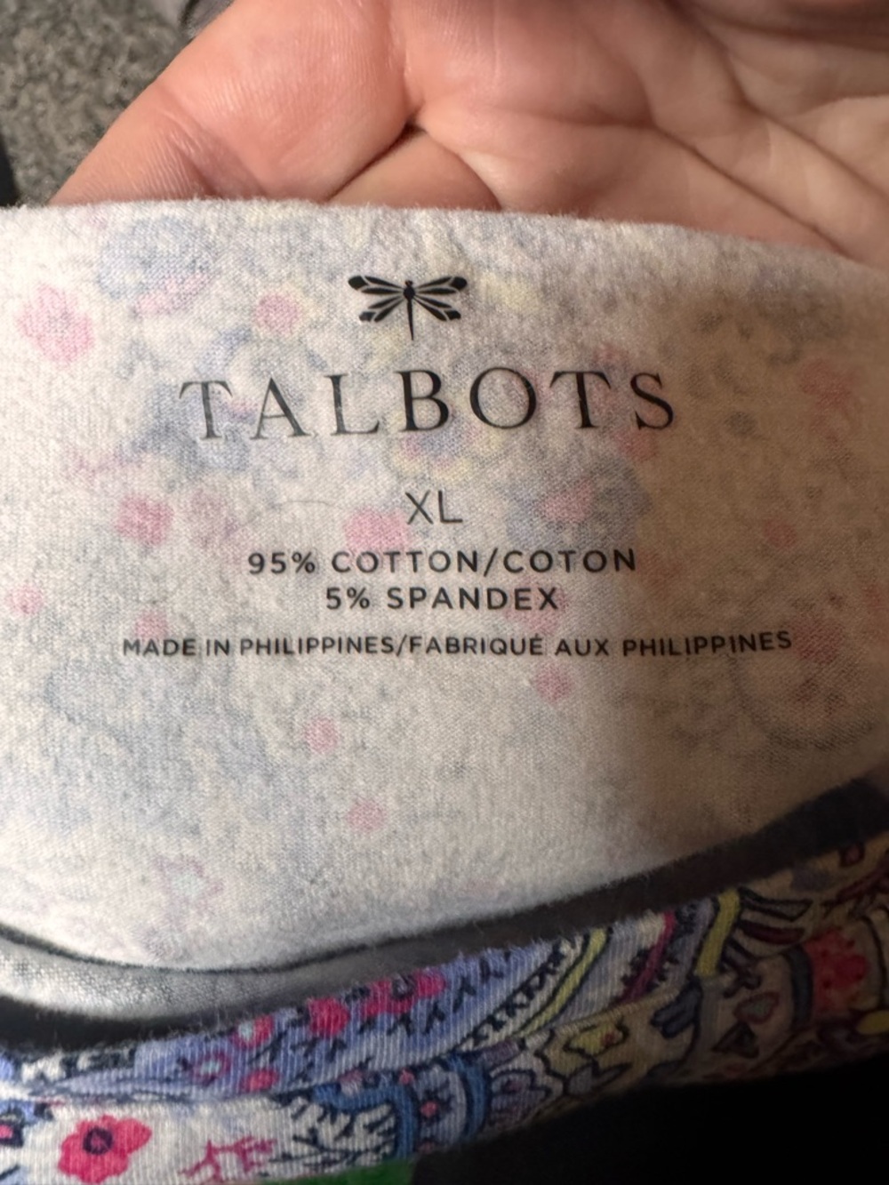 Talbots Multicolor Paisley Long Sleeve Top - Picture 3 of 3